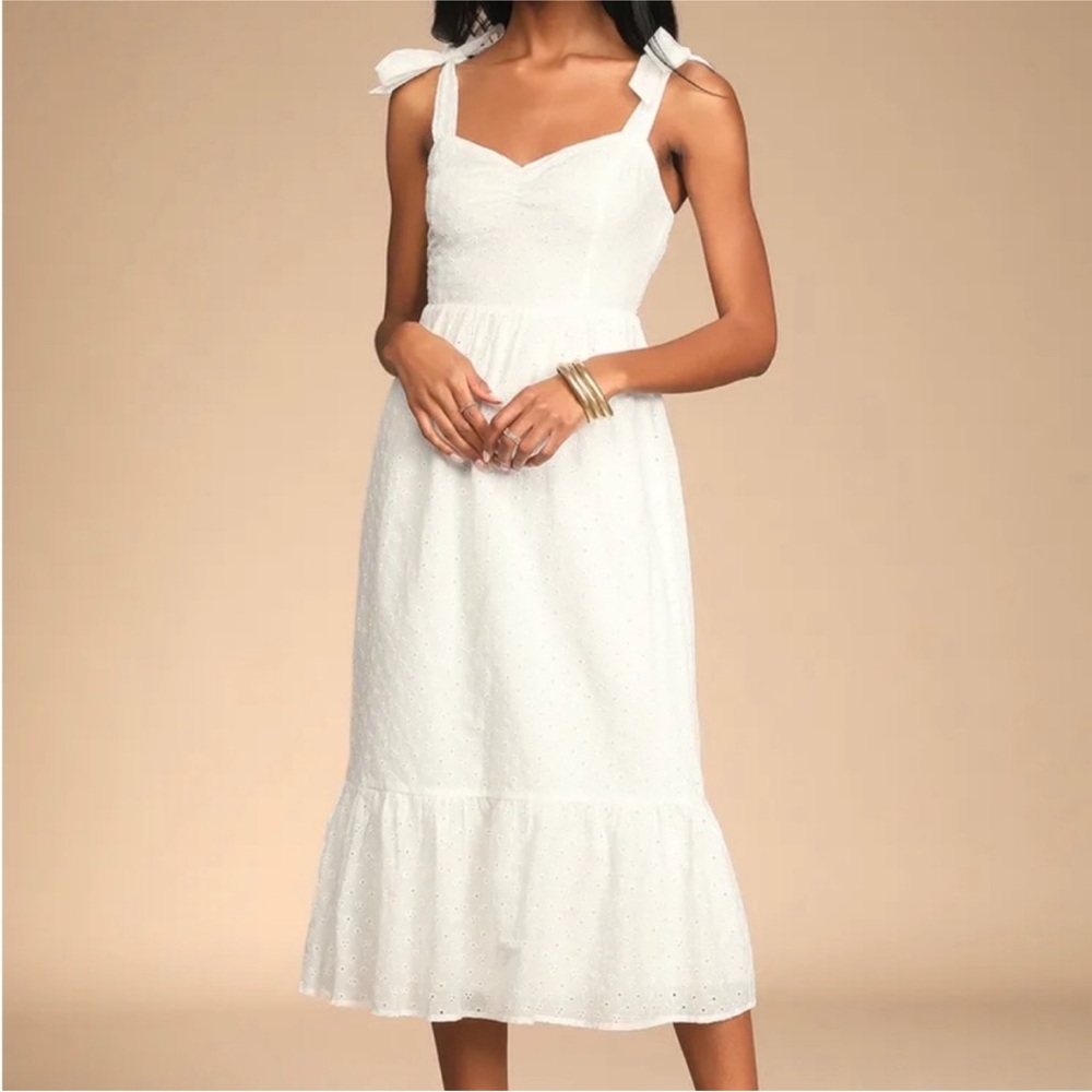 Lulu's White Midi Dress
